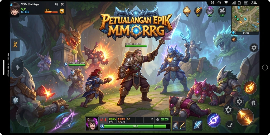 Tangkapan layar gameplay menampilkan petualangan seru di dunia MMORPG.