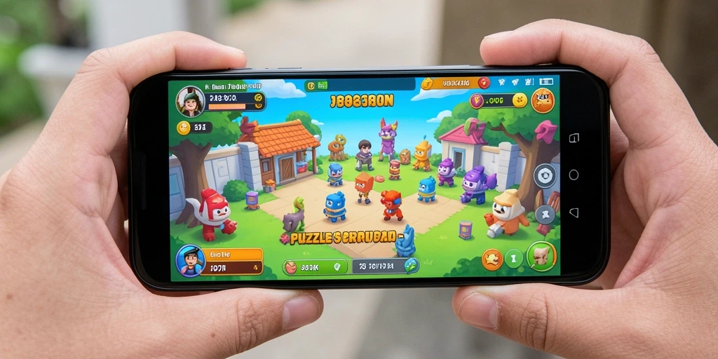 Screenshot gameplay yang menunjukkan tantangan puzzle di 797K.