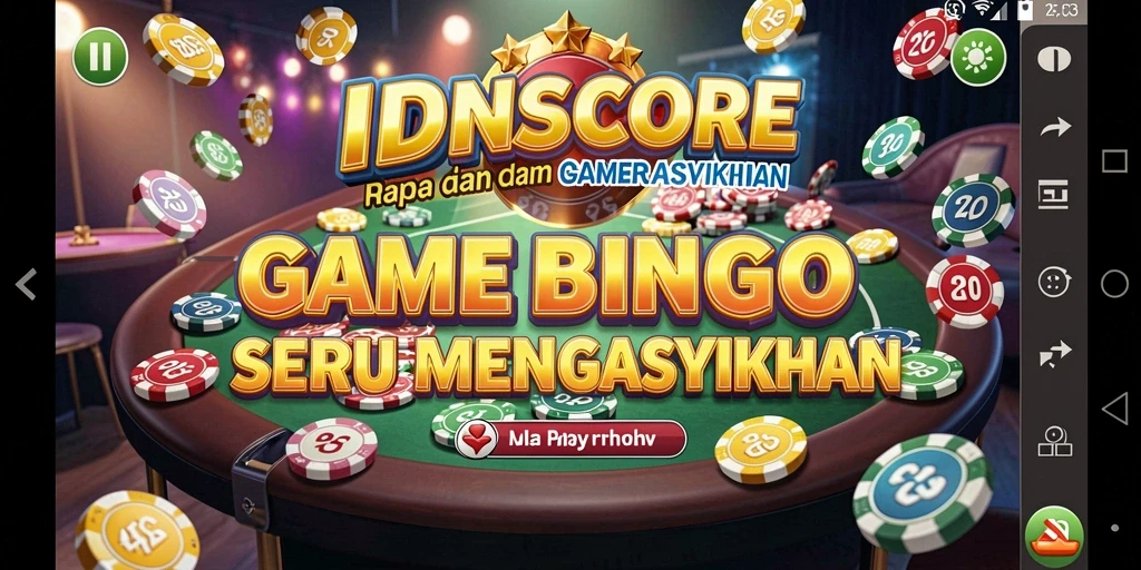 Gameplay seru Bingo di IDNSCORE dengan interaksi sosial yang menyenangkan.