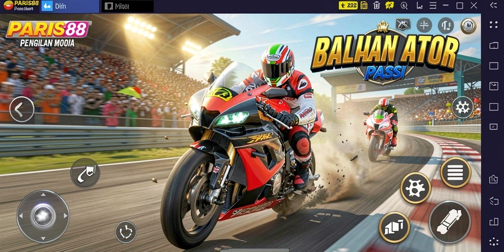 Gameplay PARIS88 yang mendebarkan saat balapan motor.