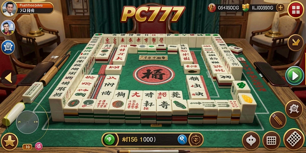 Tampilan gameplay menyenangkan dari PC777 yang menampilkan Mahjong.