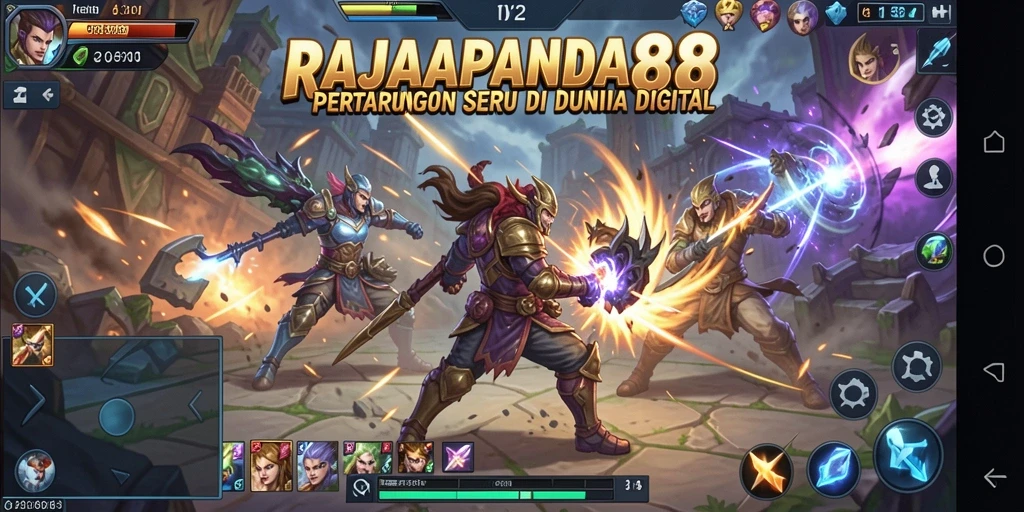 Screenshot menampilkan pertarungan epik dalam RAJAPANDA88.