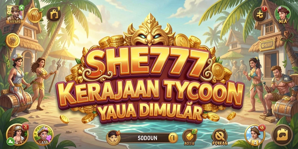 Screenshot utama SHE777 menampilkan kemewahan gameplay Tycoon yang seru.