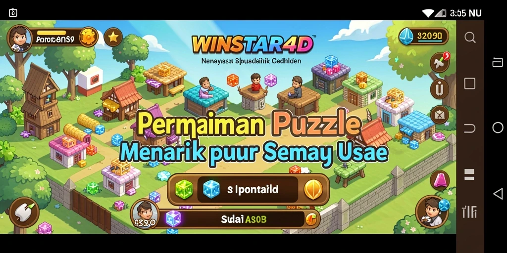 Tampilan gameplay seru dari WINSTAR4D dengan berbagai teka-teki menarik.