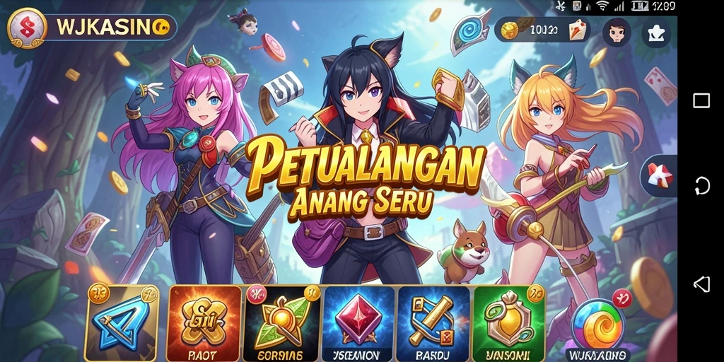 Tampilan gameplay menarik dari WJKASINO dengan karakter anime.